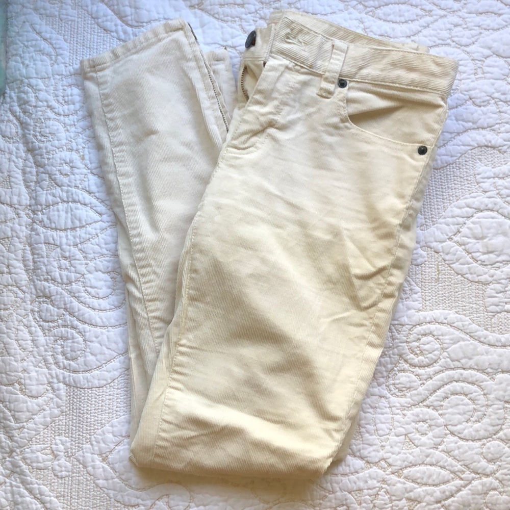 Cream J.Crew corduroy toothpick jeans size 26